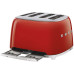 Тостер на 4 ломтика, Цвет красный; Функции: подогрев, размораживание, багель; 6 уровней поджаривания; Съемный поддон для крошек. Тостер на 4 ломтика, Цвет красный; Функции: подогрев, размораживание, багель; 6 уровней поджаривания; Съемный поддон для крошек.
