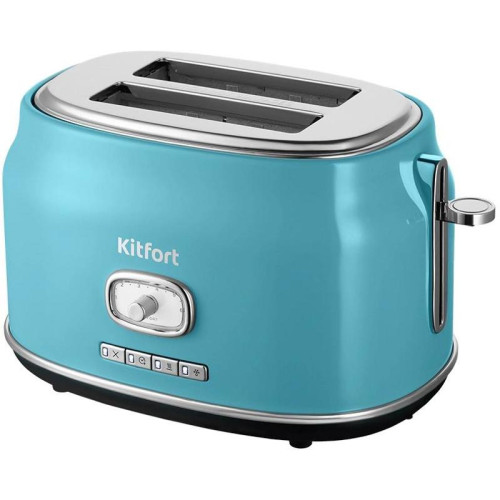 Тостер Kitfort КТ-6455 815Вт голубой/серебристый
