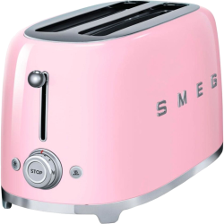 Стиль 50-х г.г, 4 ломтика, корпус из нержавеющей стали, 6 уровней поджаривания, розовый