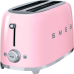 Стиль 50-х г.г, 4 ломтика, корпус из нержавеющей стали, 6 уровней поджаривания, розовый Стиль 50-х г.г, 4 ломтика, корпус из нержавеющей стали, 6 уровней поджаривания, розовый