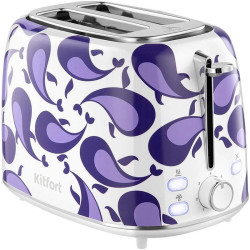 Тостер Kitfort КТ-6863 1080Вт белый/фиолетовый
