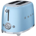 Стиль 50-х г.г, 2 ломтика, корпус из нержавеющей стали, 6 уровней поджаривания, голубой