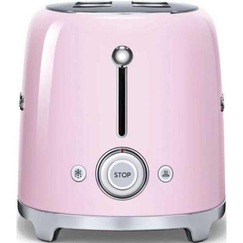 Стиль 50-х г.г, 4 ломтика, корпус из нержавеющей стали, 6 уровней поджаривания, розовый