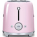 Стиль 50-х г.г, 4 ломтика, корпус из нержавеющей стали, 6 уровней поджаривания, розовый Стиль 50-х г.г, 4 ломтика, корпус из нержавеющей стали, 6 уровней поджаривания, розовый
