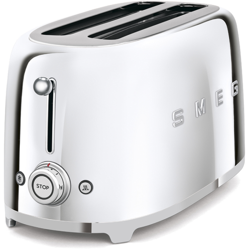 Стиль 50-х г.г, 4 ломтика, корпус из нержавеющей стали, 6 уровней поджаривания, хром