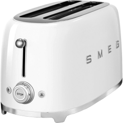 Стиль 50-х г.г, 4 ломтика, корпус из нержавеющей стали, 6 уровней поджаривания, белый