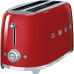 Стиль 50-х г.г, 4 ломтика, корпус из нержавеющей стали, 6 уровней поджаривания, красный