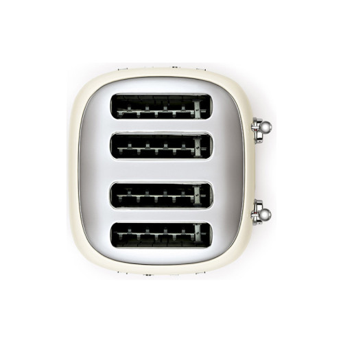 Тостер на 4 ломтика, Цвет кремовый; Функции: подогрев, размораживание, багель; 6 уровней поджаривания; Съемный поддон для крошек.