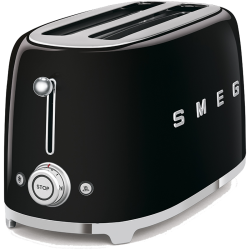 Стиль 50-х г.г, 4 ломтика, корпус из нержавеющей стали, 6 уровней поджаривания, черный