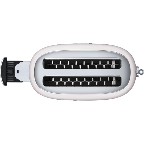 Стиль 50-х г.г, 4 ломтика, корпус из нержавеющей стали, 6 уровней поджаривания, белый