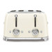 Тостер на 4 ломтика, Цвет кремовый; Функции: подогрев, размораживание, багель; 6 уровней поджаривания; Съемный поддон для крошек. Тостер на 4 ломтика, Цвет кремовый; Функции: подогрев, размораживание, багель; 6 уровней поджаривания; Съемный поддон для крошек.