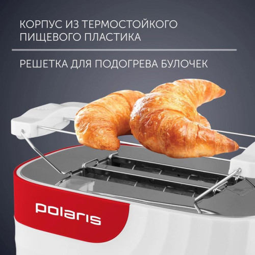 Тостер Polaris PET 0720 700Вт белый/красный