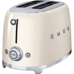 Стиль 50-х г.г, 2 ломтика, корпус из нержавеющей стали, 6 уровней поджаривания, кремовый