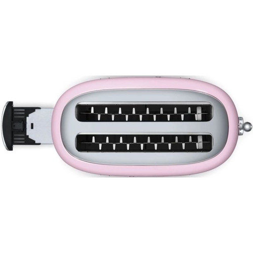 Стиль 50-х г.г, 4 ломтика, корпус из нержавеющей стали, 6 уровней поджаривания, розовый