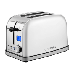 Тостер MAUNFELD/ Тостер,механическое управление,2 отсека, 950 Вт, дисплей, регулировка степени поджаривания, индикация степени поджаривания, функция подогрева, подсветка элементов управления, поддон для сбора крошек, цвет белый