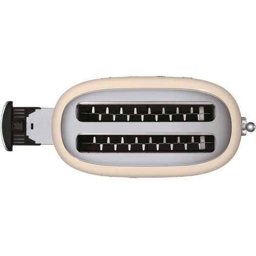 Стиль 50-х г.г, 4 ломтика, корпус из нержавеющей стали, 6 уровней поджаривания, кремовый