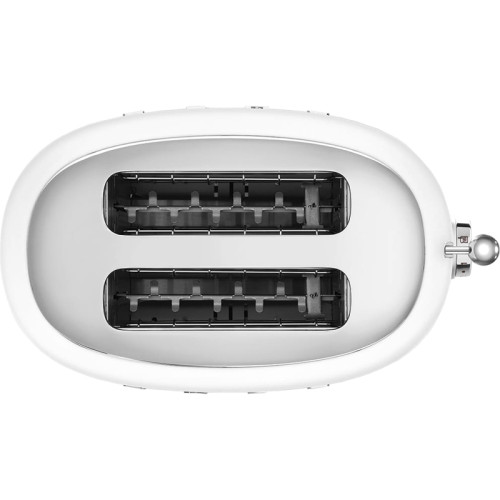 Стиль 50-х г.г, 2 ломтика, корпус из нержавеющей стали, 6 уровней поджаривания, белый матовый