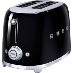 Стиль 50-х г.г, 2 ломтика, корпус из нержавеющей стали, 6 уровней поджаривания, черный