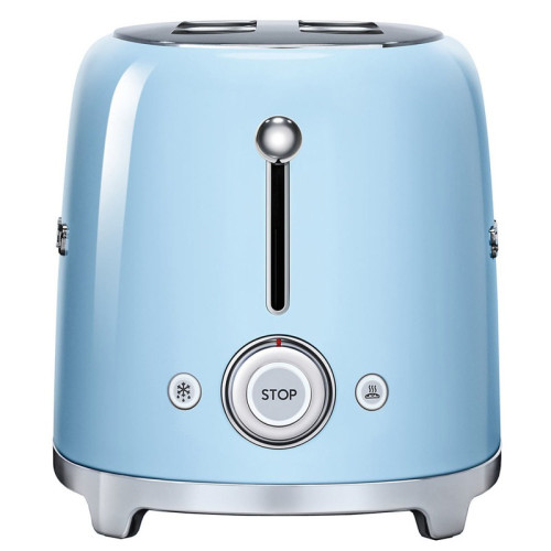 Стиль 50-х г.г, 2 ломтика, корпус из нержавеющей стали, 6 уровней поджаривания, голубой