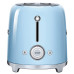 Стиль 50-х г.г, 2 ломтика, корпус из нержавеющей стали, 6 уровней поджаривания, голубой