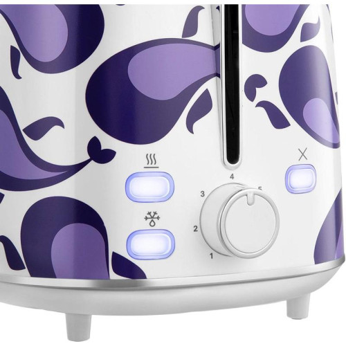 Тостер Kitfort КТ-6863 1080Вт белый/фиолетовый