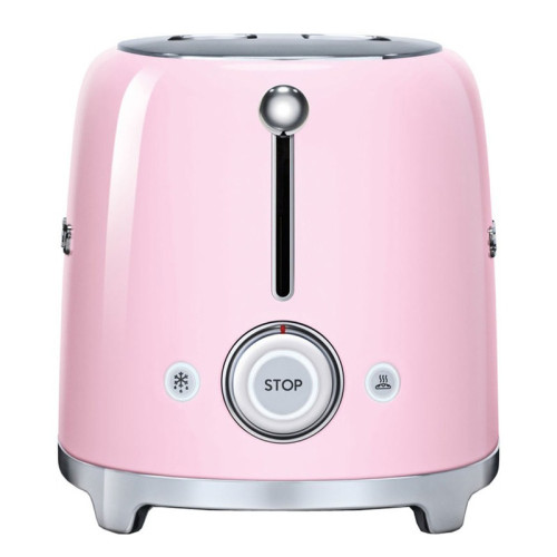 Стиль 50-х г.г, 2 ломтика, корпус из нержавеющей стали, 6 уровней поджаривания, розовый