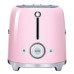 Стиль 50-х г.г, 2 ломтика, корпус из нержавеющей стали, 6 уровней поджаривания, розовый