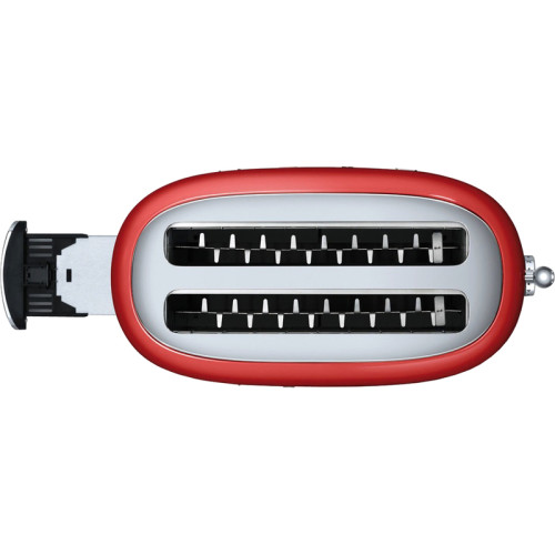 Стиль 50-х г.г, 4 ломтика, корпус из нержавеющей стали, 6 уровней поджаривания, красный