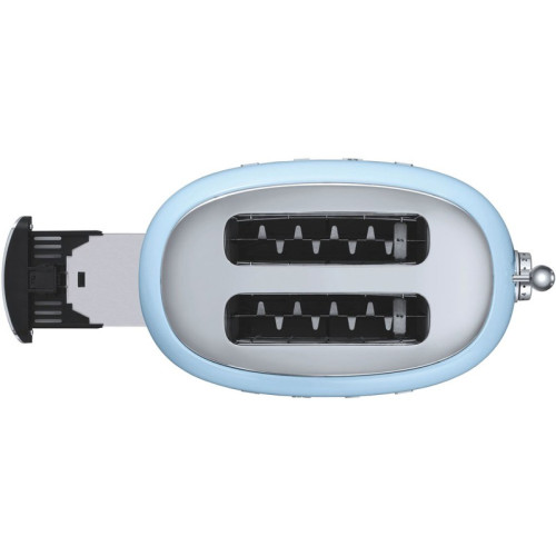 Стиль 50-х г.г, 2 ломтика, корпус из нержавеющей стали, 6 уровней поджаривания, голубой