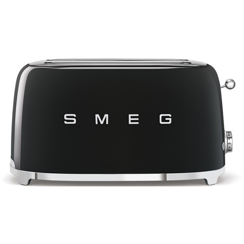 Стиль 50-х г.г, 4 ломтика, корпус из нержавеющей стали, 6 уровней поджаривания, черный