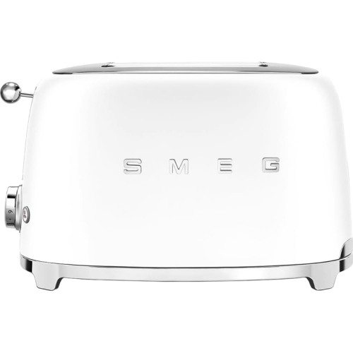 Стиль 50-х г.г, 2 ломтика, корпус из нержавеющей стали, 6 уровней поджаривания, белый матовый