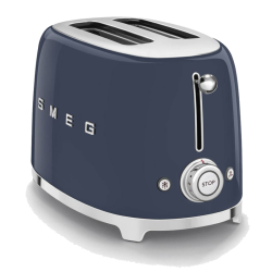 Тостер SMEG, Стиль 50-х г.г, 2 ломтика, корпус из нержавеющей стали, 6 уровней поджаривания, подогрев, размораживание, цвет  темно-синий