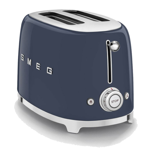 Тостер SMEG, Стиль 50-х г.г, 2 ломтика, корпус из нержавеющей стали, 6 уровней поджаривания, подогрев, размораживание, цвет  темно-синий