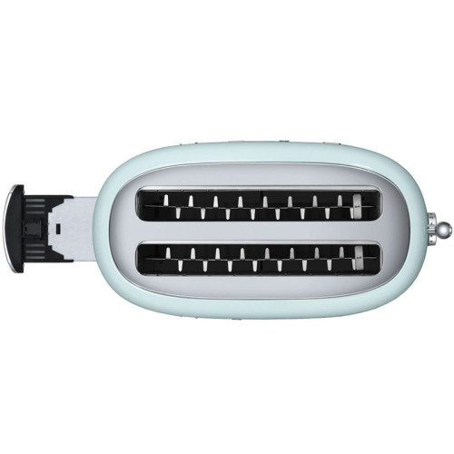 Стиль 50-х г.г, 4 ломтика, корпус из нержавеющей стали, 6 уровней поджаривания, зеленый