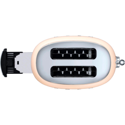 Стиль 50-х г.г, 2 ломтика, корпус из нержавеющей стали, 6 уровней поджаривания, кремовый