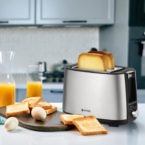 Тостер Vitek VT-7156 750Вт серебристый/черный