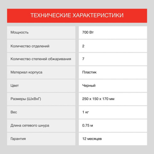 Тостер Starwind ST7002 700Вт черный