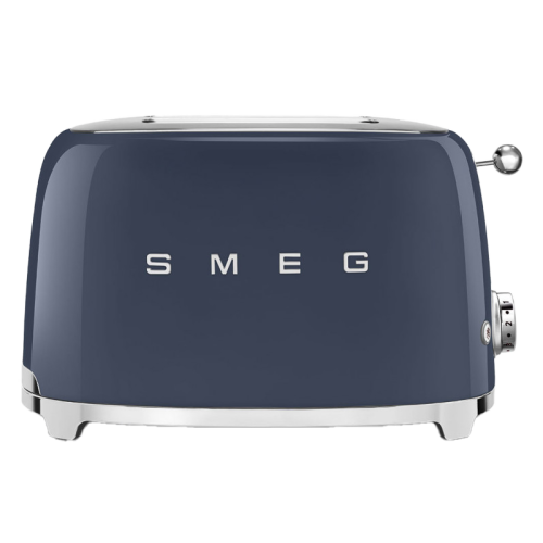 Тостер SMEG, Стиль 50-х г.г, 2 ломтика, корпус из нержавеющей стали, 6 уровней поджаривания, подогрев, размораживание, цвет  темно-синий