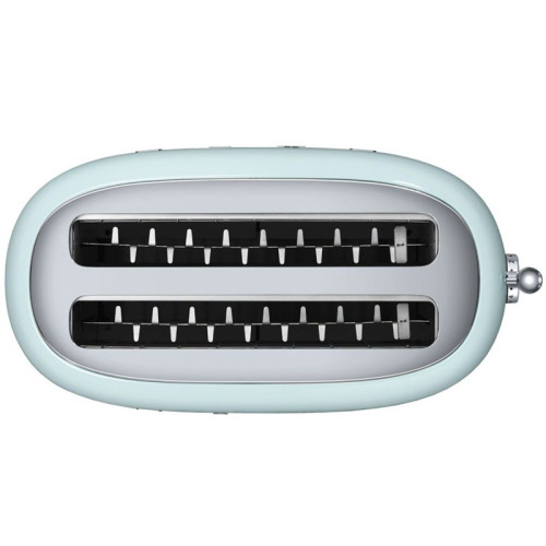 Стиль 50-х г.г, 4 ломтика, корпус из нержавеющей стали, 6 уровней поджаривания, зеленый