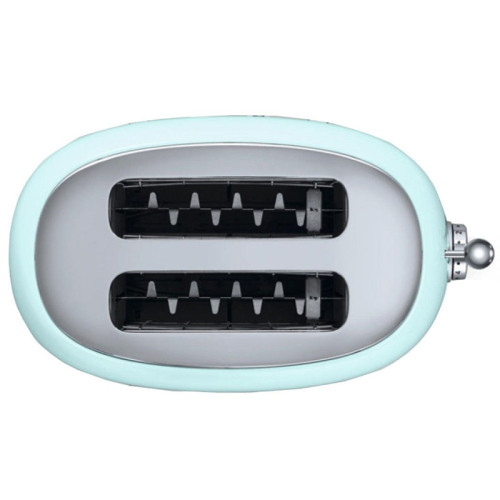 Стиль 50-х г.г, 2 ломтика, корпус из нержавеющей стали, 6 уровней поджаривания, зеленый