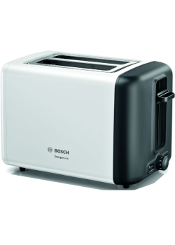 Тостер Bosch TAT3P421 Тостер, CompactClass, 2 отделения, механическое управление, цвет белый/черный