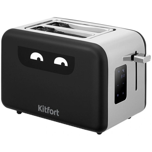 Тостер Kitfort КТ-6497 850Вт черный/стальной