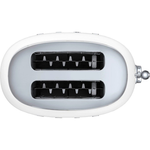 Стиль 50-х г.г, 2 ломтика, корпус из нержавеющей стали, 6 уровней поджаривания, белый