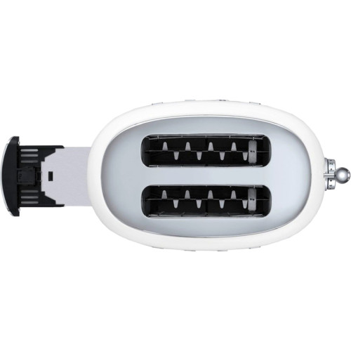 Стиль 50-х г.г, 2 ломтика, корпус из нержавеющей стали, 6 уровней поджаривания, белый