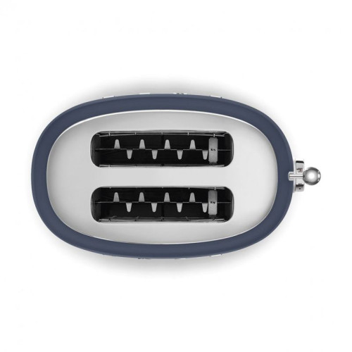 Тостер SMEG, Стиль 50-х г.г, 2 ломтика, корпус из нержавеющей стали, 6 уровней поджаривания, подогрев, размораживание, цвет  темно-синий