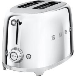 Стиль 50-х г.г, 2 ломтика, корпус из нержавеющей стали, 6 уровней поджаривания, хром