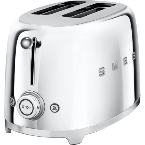 Стиль 50-х г.г, 2 ломтика, корпус из нержавеющей стали, 6 уровней поджаривания, хром