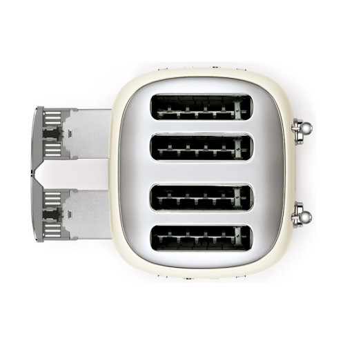 Тостер на 4 ломтика, Цвет кремовый; Функции: подогрев, размораживание, багель; 6 уровней поджаривания; Съемный поддон для крошек.