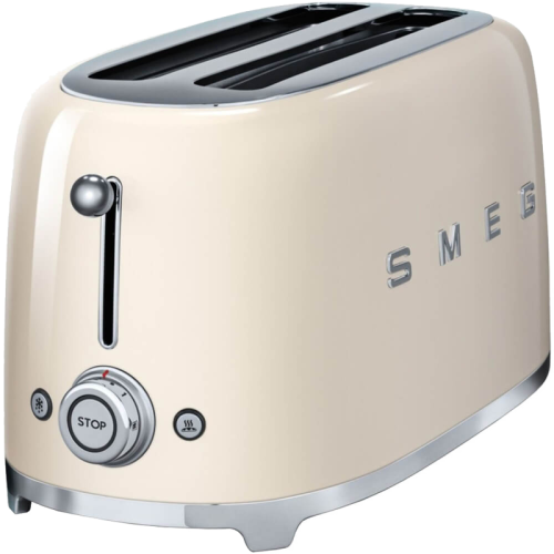 Стиль 50-х г.г, 4 ломтика, корпус из нержавеющей стали, 6 уровней поджаривания, кремовый