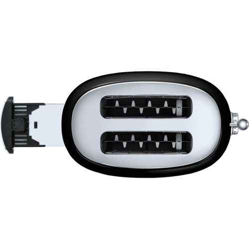 Стиль 50-х г.г, 2 ломтика, корпус из нержавеющей стали, 6 уровней поджаривания, черный